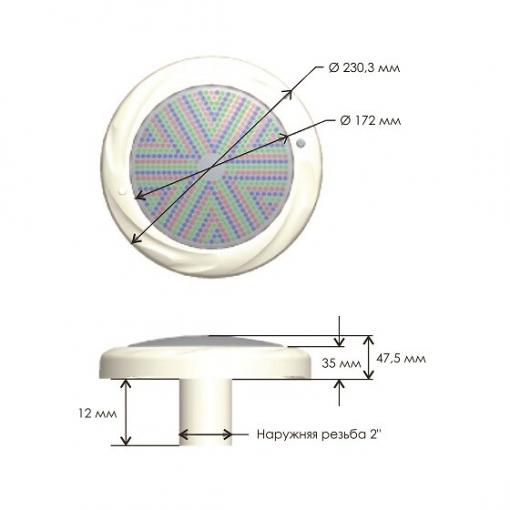 прожектор светодиодный aquaviva led008 546led (33 вт) rgb