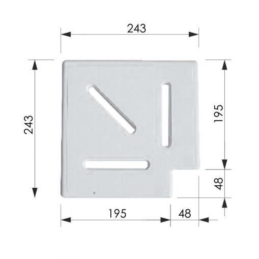 угловой элемент aquaviva classic и grift для переливной решетки 90° 195/25 мм (белый)