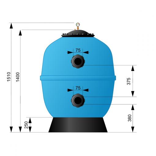 фильтр aquaviva m1600 (100 м3/ч, d1600)