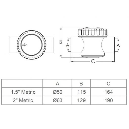 обратный клапан emaux v40-1 (e) 50 мм.